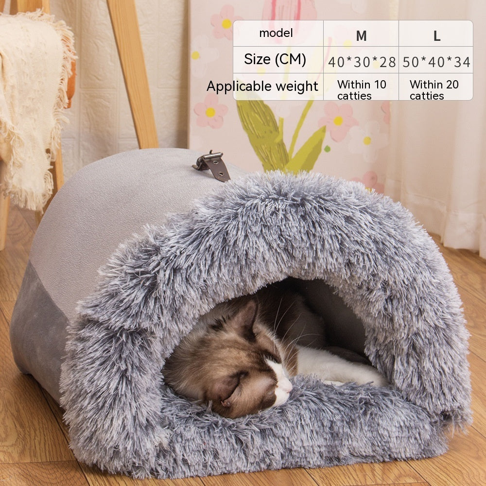 Portable Plush Pet Nest Cave
